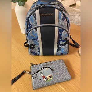 Michael Kors Abbey Backpack and zip wallet